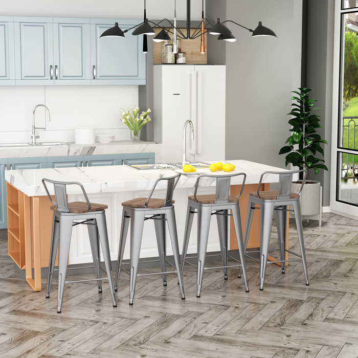 Williston Tauber Set of 4 Swivel Counter & Bar Stool & Reviews